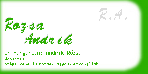 rozsa andrik business card